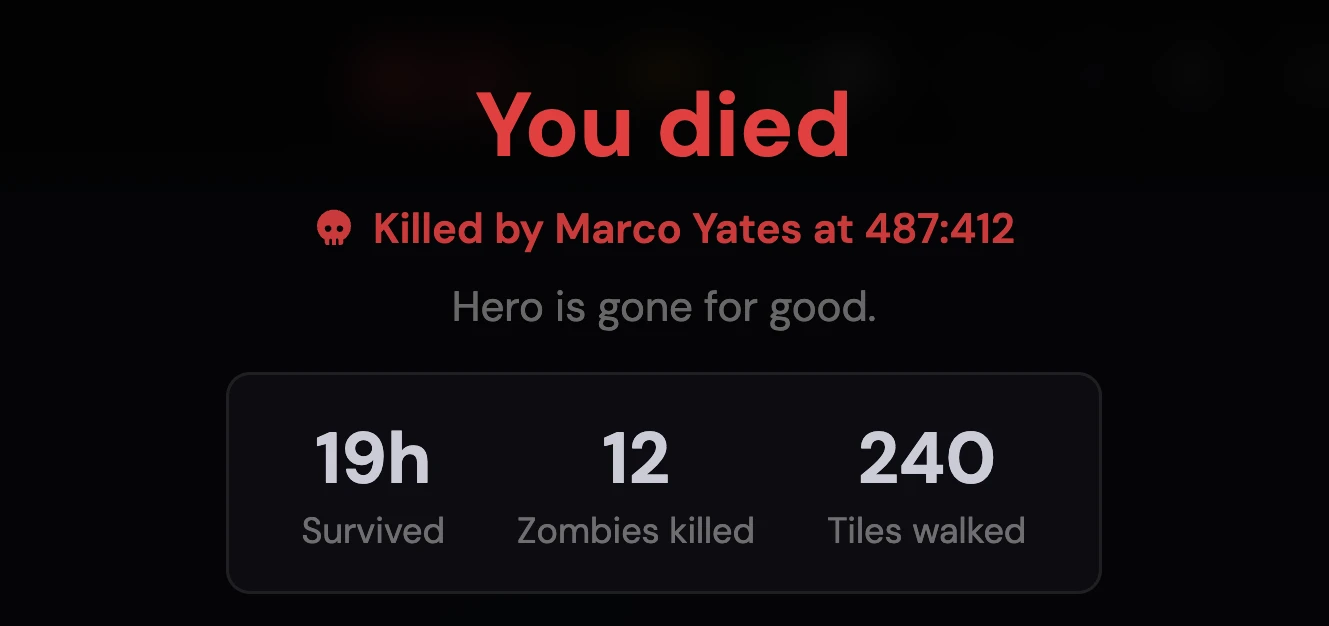 You died screen