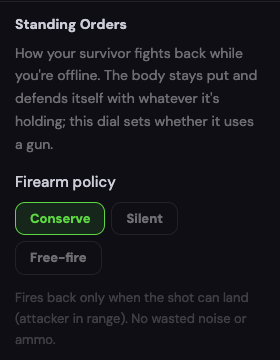 The one thing you decide in advance. Whether the body you leave behind uses the gun it is holding, and how freely
