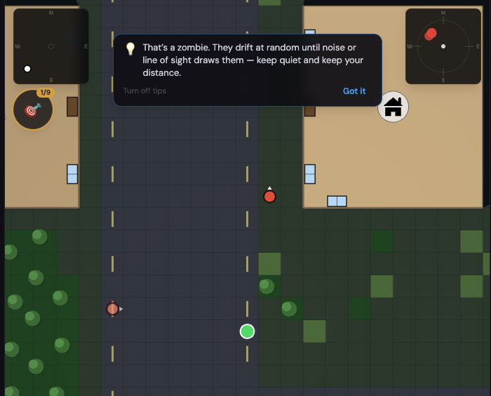 A hint in the moment. The first zombie you can see, and what matters about it