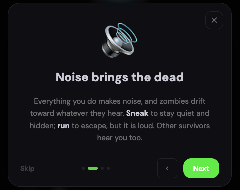 The second card, and the most important one. Everything you do makes noise, and the dead drift toward it